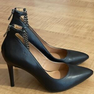 Jessica Simpson Zipper Pointed Toe Ankle Chain Strap Heels